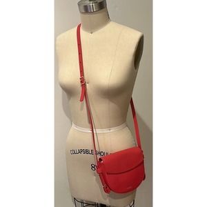 New Skagen Red Leather Mini Handbag